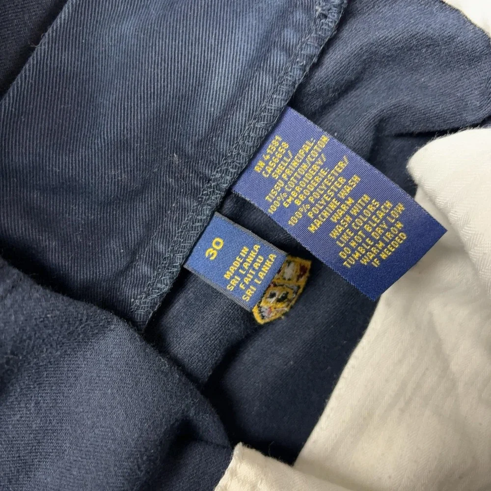 Polo Ralph Lauren Shorts Mens 30 Blue Cotton Crest Embroidered Chino 9 Inseam